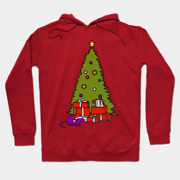 Santa Rat with Christmas Tree Hoodie by ellenhenryart